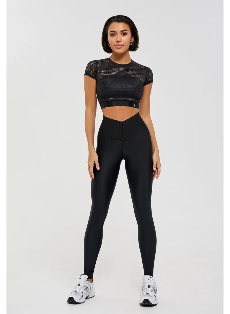 Bona Fide Mini Rash Fresh Black Bona Fide Workout Tops for Women - Short Sleeve Compression Top - Breathable Tight Crop Top for Gym, Running, Yoga for Women | Best Price UAE